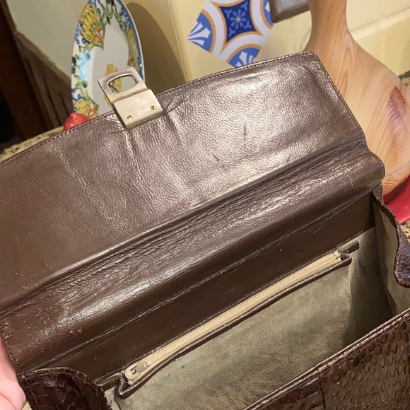 Vintage Real Cobra Skin Kelly style bag - Picture 9 of 12